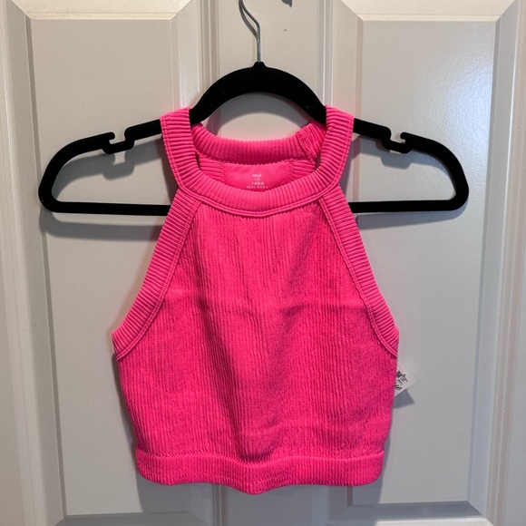Aerie High neck Bra Top size Large Neon Pink - Picture 4 of 4